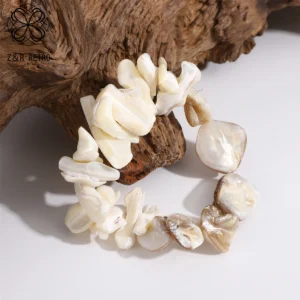 Natural Shell Beaded Bracelet for Women Handmade Boho Beach Jewelry Gift Unique Layered Stackable Summer Accessories