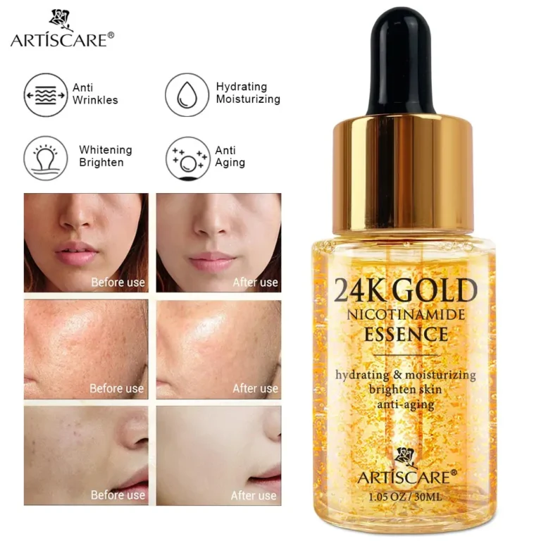 ARTISCARE 24K Gold Niacinamide Face Essence 30ml Moisturizing Hyaluronic Acid Serum Dry Skin Care