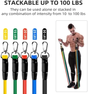 16Pcs Resistance Bands Set Expander Yoga Exercise Fitness Rubber Tubes Band Stretch Training Home Gyms Workout Elastic Pull Rope - Image 2