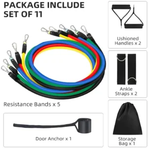16Pcs Resistance Bands Set Expander Yoga Exercise Fitness Rubber Tubes Band Stretch Training Home Gyms Workout Elastic Pull Rope - Image 4
