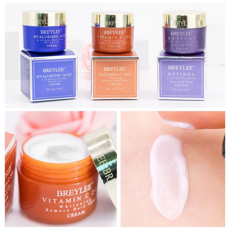 BREYLEE Hyaluronic Acid Moisturizing Vitamin C Face Cream Retinol Anti Wrinkle Whitening Acne Treatment Day Cream Skin Care 40g - Image 5