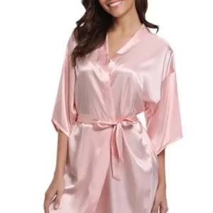 RB032 2018 New Silk Kimono Robe Bathrobe Women Silk Bridesmaid Robes Sexy Navy Blue Robes Satin Robe Ladies Dressing Gowns