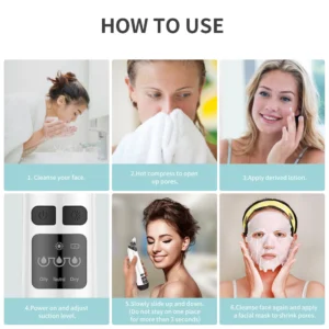 Hot Compress Blackhead Remover Vacuum Suction Acne Pore Cleaner Electric Nose Face Deep Cleansing Skin Care Device Birthday Gift - Image 5
