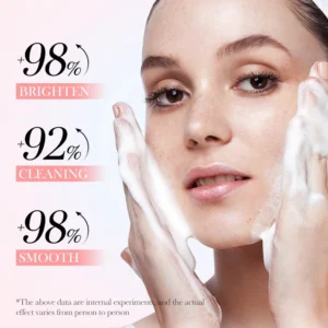 SAODER Q10 Vitamin C Facial Cleanser Face Wash Foam Facial Cleansing Mossee Moisturizing Brightening Facial Skin Care Products - Image 3