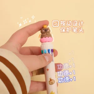 12 pcs Wholesale capybara Ballpoint Pens - Ideal School Supplies and Writing Tools for Kids with 10 Colors and Multiple Uses - Image 3