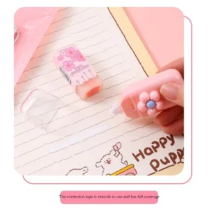 7Pcs Set Kawaii Student Stationery Sweet Cartoon Cat Paw Correction Tape Glue Tape Eraser Gel Pen Cutter Back to School Gift - Image 5