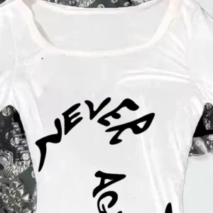 Gothic Vintage Punk Emo Girls Long tee Sleeve Sexy leisure Letter Printing Y2K Streetwear women loose and comfortable tops - Image 4