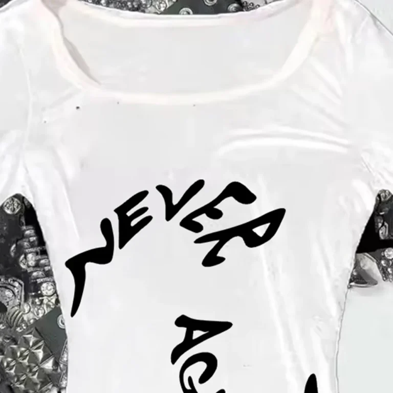 Gothic Vintage Punk Emo Girls Long tee Sleeve Sexy leisure Letter Printing Y2K Streetwear women loose and comfortable tops - Image 4