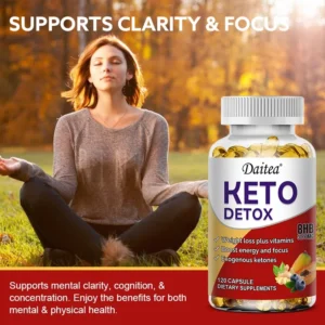 Daitea Keto Capsules - To Boost Immunity, Provide Energy and Focus | Natural Energy Production, Non-GMO, 120 Capsules - Image 3