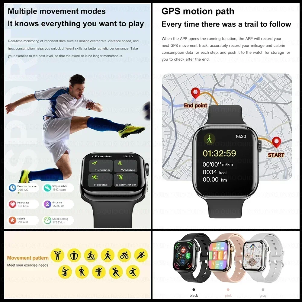 2025 New Original For Apple Watch 10 Smart Watch Men Body Temperature Bluetooth Call NFC GPS Sports Women SmartWatch for Apple - Image 4