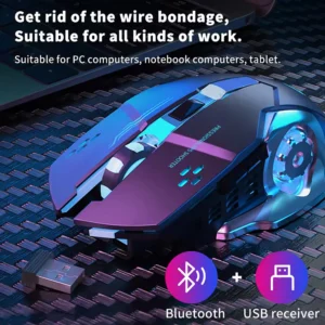 Rechargeable Wireless Mouse Gaming Computer Silent Bluetooth Mouse USB Mechanical E-Sports Backlight PC Gamer Mouse For Computer - Image 4