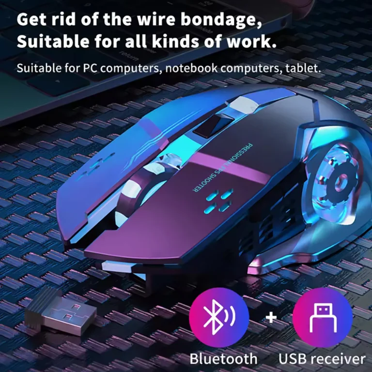 Rechargeable Wireless Mouse Gaming Computer Silent Bluetooth Mouse USB Mechanical E-Sports Backlight PC Gamer Mouse For Computer - Image 4