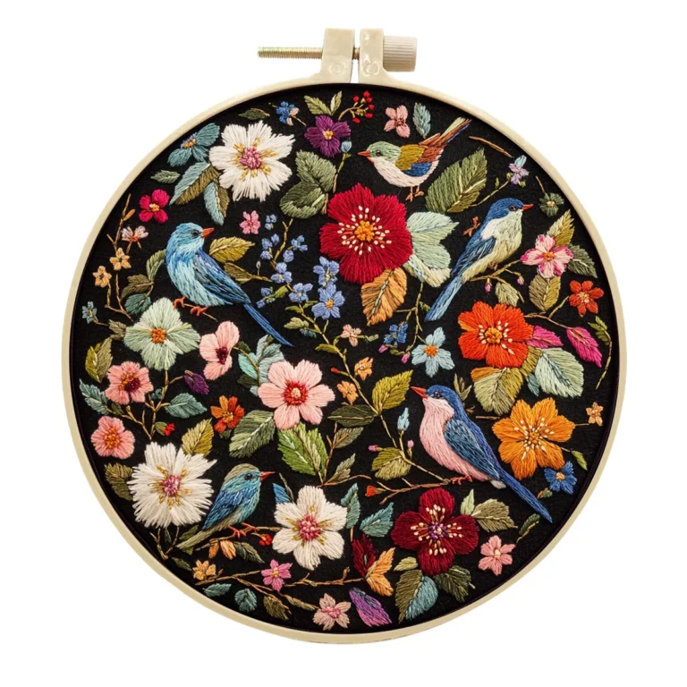 Embroidery Kit for Beginners Flower Bird Embroidery Starter Kit Stitches Practice Kit Stamped Cross Stitch Sets with Tools - Image 4
