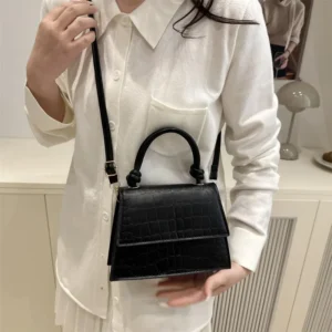 New Pure Color Versatile Small Square Bag Single Shoulder Bag New Crossbody Bag Simple Elegant Handbag Women's Bag - Image 4