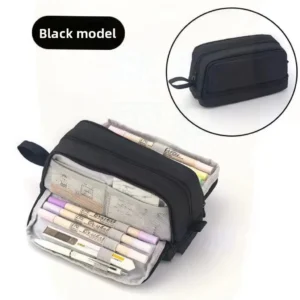 Large Capacity Double Layer Window School Bag Pencil Case for Girls Stationery Bag Kawaii Oxford Cloth Material Chinese Origin - Image 2