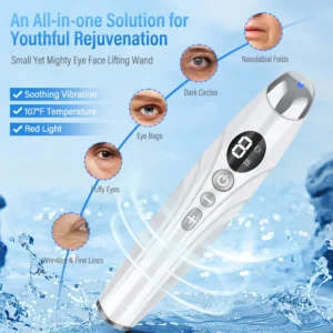 New 8 Gear Electric Eye Massager Pen LED Photon Therapy Temperature Heating Vibration Lighten Dark Circles Bags USB Charging - Image 3