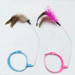 New hot product collar for cat teaser self-entertainment cat toy neck collar feather bell cat toy pet supplies - Image 6