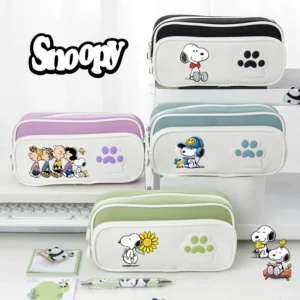 Snoopy Pencil Case Large Capacity Stationery Box Boys & Girls High Value Cartoon Anime Students Multi-Layer Stationery Bags Gift