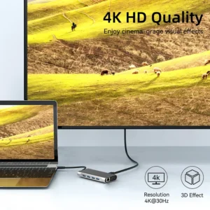 11-in-1 USB C Docking Station USB C HUB Type C to HDMI 4K USB 3.0 5Gbps Transmission USB Splitter Adapter For Laptop Macbook - Image 4