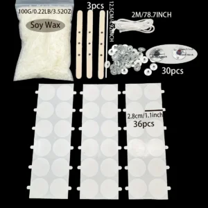 Candle Making Kits 100G Soy Wax DIY Candle Making Scented Candle Material Smokeless Candle Metal Wick Candle Holders Making - Image 5