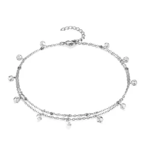 MinaMaMa Multilyaer Stainless Steel Tassel Zircon Crystal Anklet For Women Yoga Beach Leg Bracelet Anklets Foot Chain Jewelry - Image 6