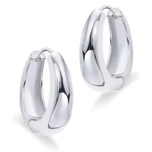 14K Gold Plated Sterling Silver Post Small Chunky Hoops Earrings Thick Lightweight Hoop Earrings for Women Jewelry Gifts - Image 2
