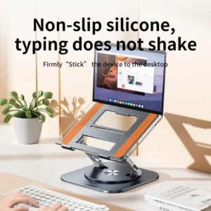 Laptop Stand 360° Rotatable Notebook Holder Liftable Desk Riser Stand Aluminum Alloy Stand Compatible With 9.7-17.3 Inch Laptops - Image 4
