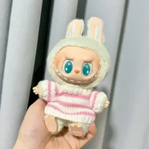 For Labubu V1 V2 Idol Cute Doll Clothes Fashion Sweater Outfit Accessories Sitting Party Pink White - Image 5