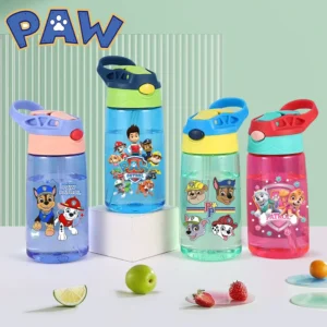 Paw Patrol Water Cup with Draw for Boys Girls Anime Cartoon Cute Cups Students Portable Sports Water Bottle Children Kawaii Cup