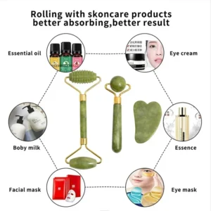 Natural Jade Roller Face Gua Sha, Natural Stone, Body Neck Massager, Acupoint, Eye Care Spa Massage Tools Massage Visage Lifting - Image 4