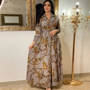 Women's Clothing Autumn and Winter New Elegant Sexy Fashion Digital Printing Leisure Dress - Image 4