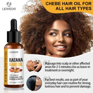 Lewedo Naturals Batana Oil Fast Hair Growth for Men Women Pure Batana Oil Nourish Shiny Hair Healthy Hair Care Anti Hair Loss - Image 5