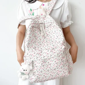 Donald Duck Simple Backpack Casual Floral Student Backpack Teenage Book Bag Travel Rucksack for Teenage Girls - Image 5