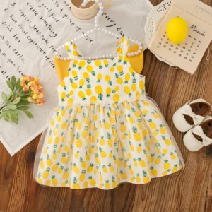 Baby Girl Clothes Summer Butterfly Wings Halter Spot Pattern Cute Baby Girl Dress Casual Beach Girl Kid's Dress - Image 2