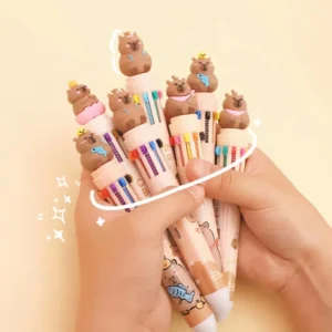 12 pcs Wholesale capybara Ballpoint Pens - Ideal School Supplies and Writing Tools for Kids with 10 Colors and Multiple Uses