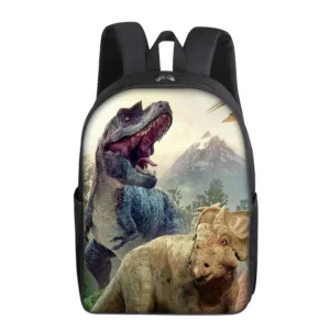 Dinosaur print backpack for primary and secondary school students, children's large capacity backpack, backpacks - Image 3