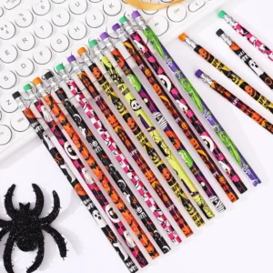 24 Pcs Halloween Stationery HB Pencil Set Cartoon Creative Rewards Cute Student Supplies Fit Office Rewards Back To School - Image 3