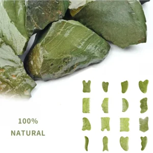 Natural Green Xiuyu Gua Sha Board Jade Stone Massager For SPA Acupuncture Body Scraping Gouache Scraper Facial Beauty Tool - Image 6