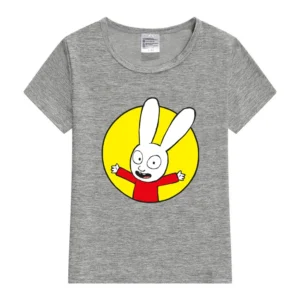 Simon Kids T-Shirt Rabbits Print T-Shirts Summer Boy And Gir Tops Tees Cute Summer 2023 T Shirt Children Fashion Tops - Image 2