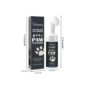Pet Paw Cleaner | No-Rinse Foaming Cleaner | Gentle, pH Balanced, Deep Cleansing, Safe, with Silicone Bristle Brush - Image 2