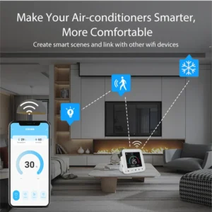 Tuya WiFi Smart Air Conditioner Controller Temperature Humidity Infrared Controller USB Power LCD Touch Screen Google Home Alexa - Image 2