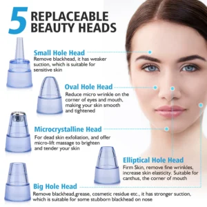 Blackhead Remover Diamond Dermabrasion Nose Vacuum Pore Cleanser Acne Pimple Suction Extractor USB Rechargeable Skin Care Tool - Image 4