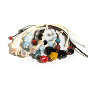 Handmade Colorful Ceramic Star Bracelet Adjustable Braided Wax Cord Unique Fashion Accessory - Image 2