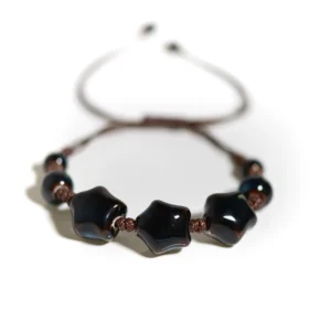 Handmade Colorful Ceramic Star Bracelet Adjustable Braided Wax Cord Unique Fashion Accessory - Image 6