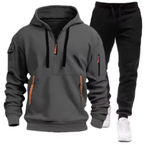 Men Tracksuit Casual Joggers Hooded Sportswear Jackets And Pants 2 Piece Sets Hip Hop Running Sports Suit S-XXXL