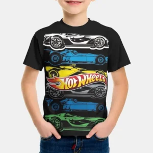 Hot Wheels Print Baby Clothing 3 to 14 Years Male Outdoor Clothes for Disneys Children Boy Girl Child T-Shirt Top Shirts - Image 5