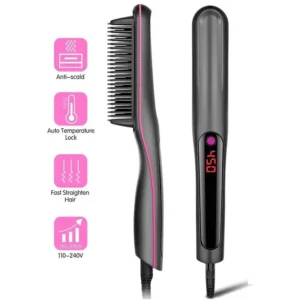Multifunctional Hair Straightener Brush Negative Ion Anti-Scalding Styling Tool Fast Heating Straightening Brush Hot Comb - Image 4