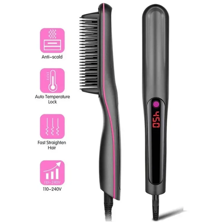 Multifunctional Hair Straightener Brush Negative Ion Anti-Scalding Styling Tool Fast Heating Straightening Brush Hot Comb - Image 4