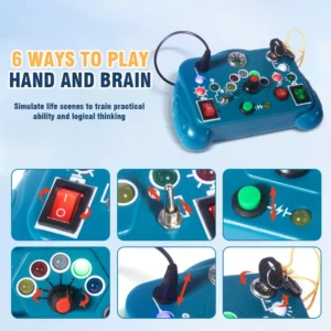Busy Board Led Lights Switch Sensory Montessori Toys Portable Electric Puzzle Early Educational Puzzle Toy for Toddler Kids Gift - Image 3