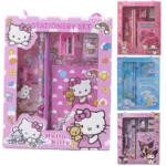6PCS/Set Sanrio Hello Kitty Kuromi Stationery Set School Gifts With Pencil Pen Sharpener Eraser Notebook Ruler